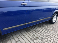 Volkswagen T5 Caravelle 2004-2010 гг. Молдинги на двери (Нержавейка, Черный Хром) фото 1