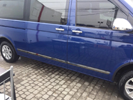 Volkswagen T5 Caravelle 2004-2010 гг. Молдинги на двери (Нержавейка, Черный Хром) фото 2