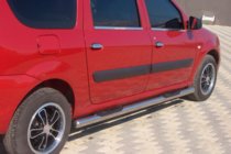Renault Logan MCV 2005-2013 гг. Боковые трубы (2 шт., нержавейка) фото 3