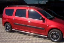Renault Logan MCV 2005-2013 гг. Боковые трубы (2 шт., нержавейка) фото 2