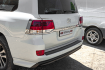 Toyota Land Cruiser 200 2007-2021 гг. Хромированные Накладки на Задние Фонари (2015+, 4 шт., Пластик) фото 5