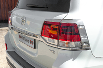 Toyota Land Cruiser 200 2007-2021 гг. Хромированные Накладки на Задние Фонари (2015+, 4 шт., Пластик) фото 3