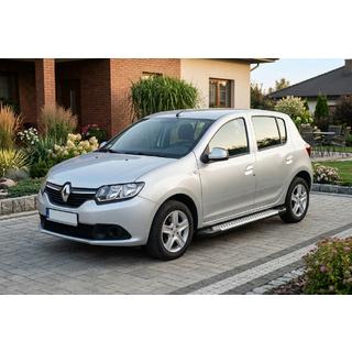 Боковые Подножки Allmond Grey (2 шт., Алюминий) Renault Sandero 2013-2022 гг. фото 1