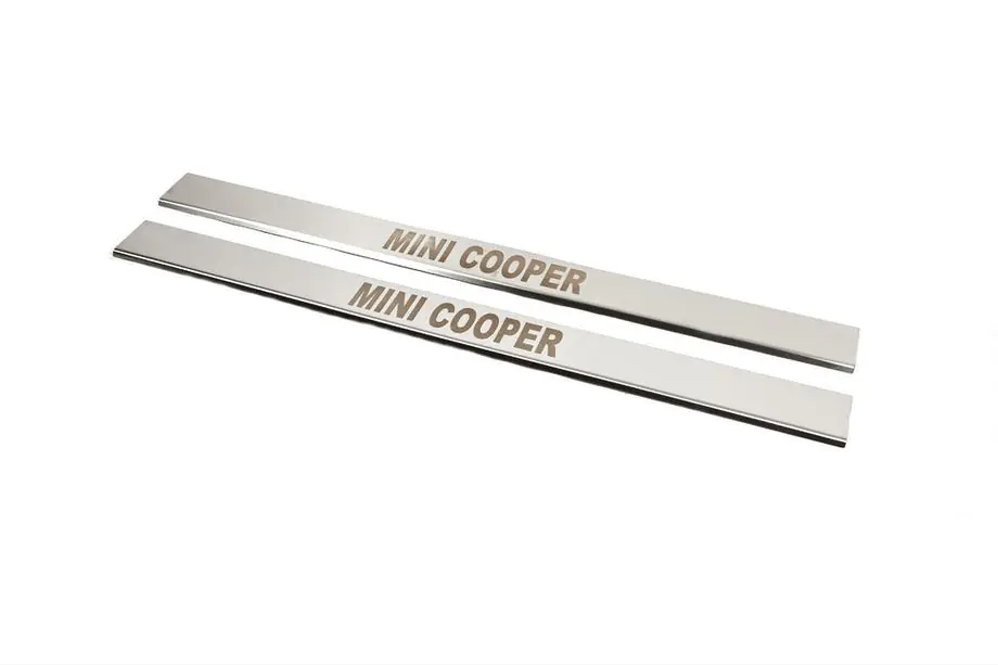 Mini Cooper R50/52/53 2000-2006 гг. Накладки на пороги (Carmos, 2 шт., нержавейка) Image