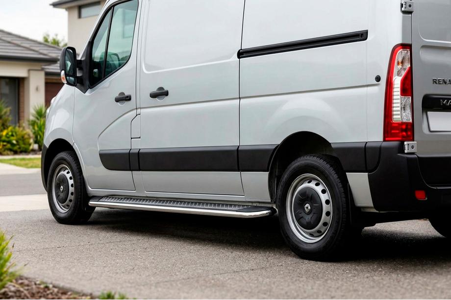 Opel Movano 2010-2021 гг. Боковые Подножки Maydos V2 (2 шт., Алюминий) Image