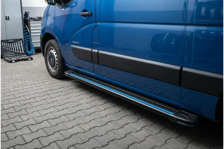 Renault Master 2011-2023 гг. Боковые Подножки Maya Blue (2 шт., Алюминий) Image