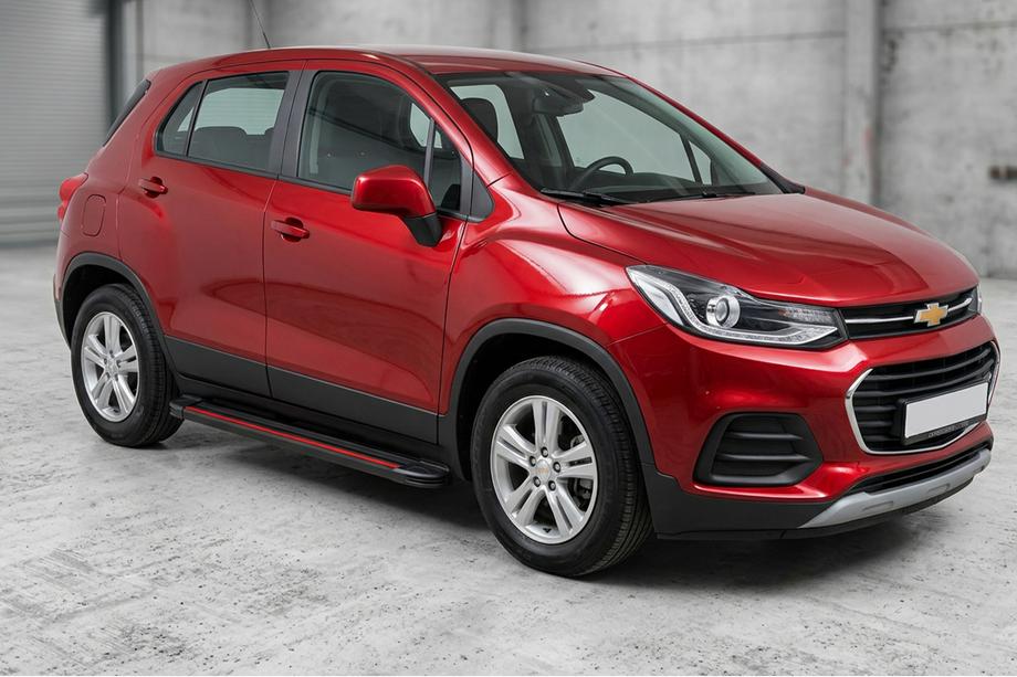 Chevrolet Trax 2012-2023 гг. Боковые Подножки Maya Red (2 шт., Алюминий) Image