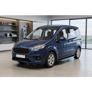 Боковые пороги Bosphorus Grey (2 шт., алюминий) Ford Courier 2014-2023 гг. фото 1
