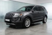 Ford Explorer 2011-2019 гг. Боковые пороги Bosphorus Grey (2 шт., алюминий) фото 1