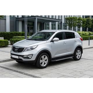 Боковые пороги Bosphorus Grey (2 шт., алюминий) Kia Sportage 2010-2015 гг. фото 1