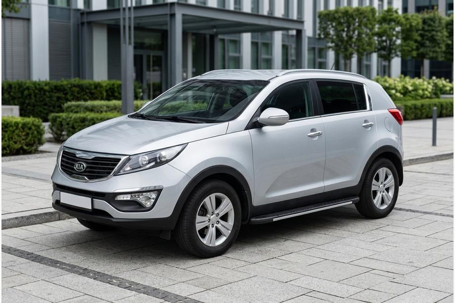 Kia Sportage 2010-2015 гг. Боковые пороги Bosphorus Grey (2 шт., алюминий) Image
