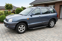 Hyundai Santa Fe 1 2000-2006 гг. Боковые пороги Bosphorus Grey (2 шт., алюминий) фото 1