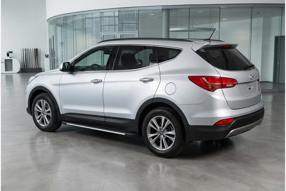 Hyundai Santa Fe 3 2012-2018 гг. Боковые пороги Bosphorus Grey (2 шт., алюминий) Image