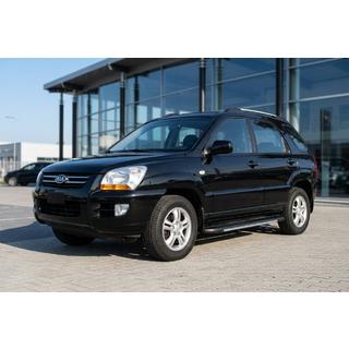Боковые пороги Bosphorus Grey (2 шт., алюминий) Kia Sportage 2004-2010 гг. фото 1