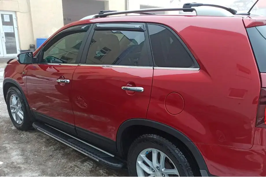 Kia Sorento II XM 2009-2014 гг. Боковые пороги Bosphorus Grey (2 шт., алюминий) Фото 9