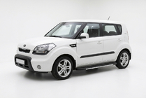 Kia Soul I 2008-2013 гг. Боковые пороги Bosphorus Grey (2 шт., алюминий) фото 1