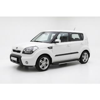 Боковые пороги Bosphorus Grey (2 шт., алюминий) Kia Soul I 2008-2013 гг. фото 1