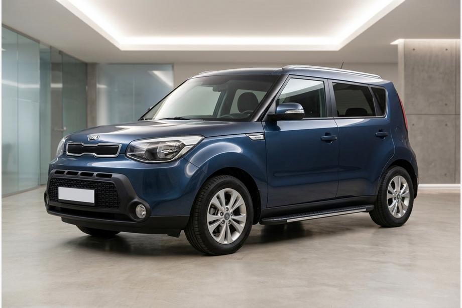 Kia Soul II 2013-2018 гг. Боковые пороги Bosphorus Grey (2 шт., алюминий) Фото 1