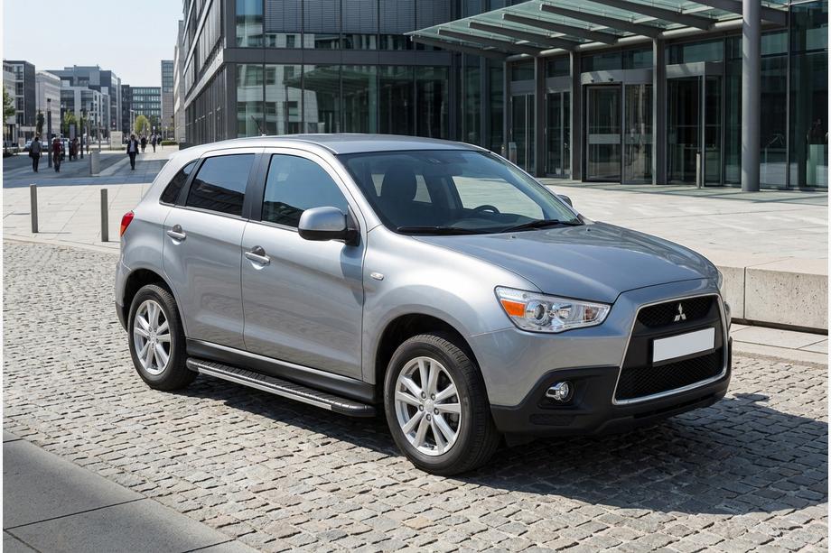 Mitsubishi ASX 2010-2023 гг. Боковые пороги Bosphorus Grey (2 шт., алюминий) Image