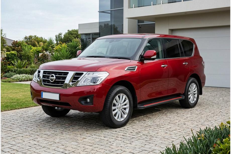 Nissan Patrol Y62 2010-2024 гг. Боковые Подножки Maya Red (2 шт., Алюминий) Image
