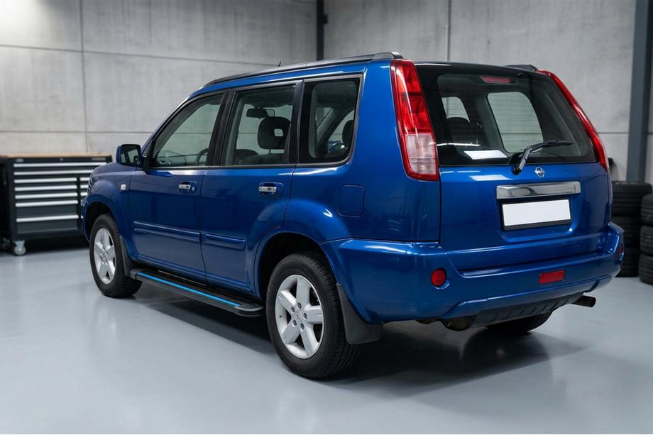 Nissan X-trail T30 2002-2007 гг. Боковые Подножки Maya Blue (2 шт., Алюминий) Image
