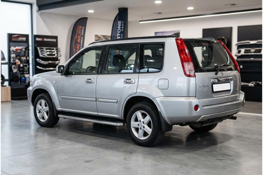 Nissan X-trail T30 2002-2007 гг. Боковые Подножки Maydos V1 (2 шт., Алюминий) Фото 1