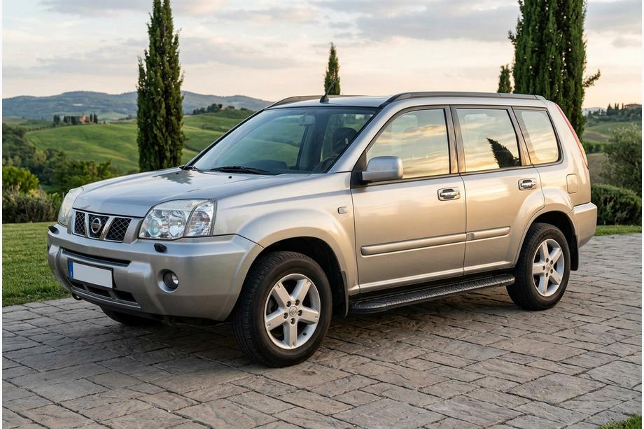 Nissan X-trail T30 2002-2007 гг. Боковые пороги Bosphorus Black (2 шт., алюминий) Image