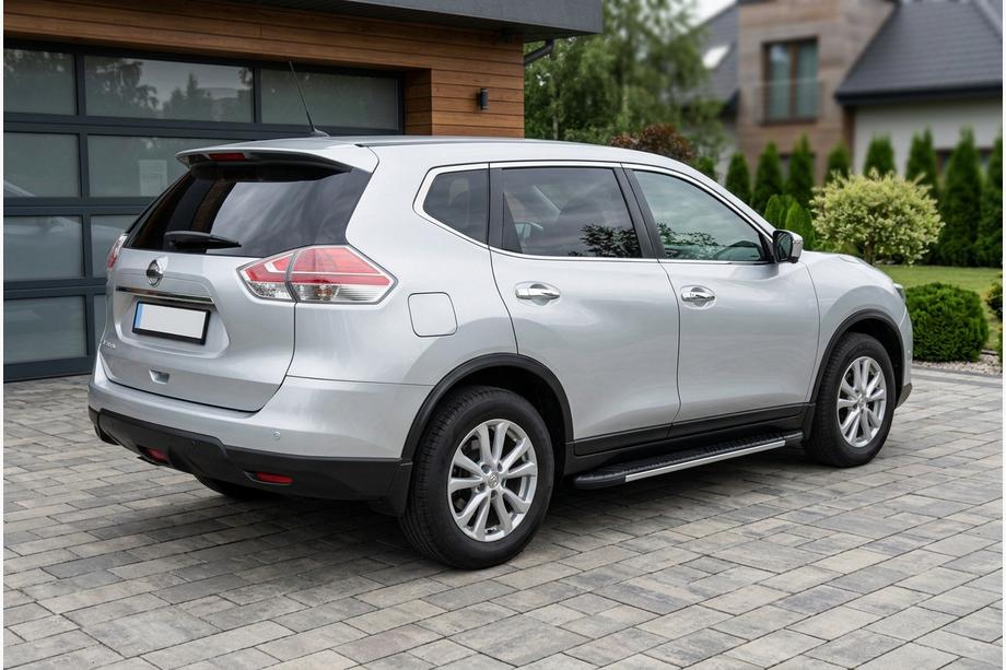 Nissan X-trail T32/Rogue 2014-2021 гг. Боковые пороги Bosphorus Grey (2 шт., алюминий) Фото 1