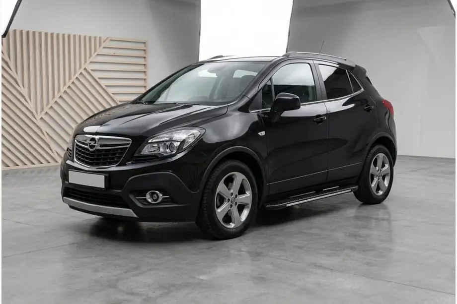 Opel Mokka 2012-2021 гг. Боковые пороги Bosphorus Grey (2 шт., алюминий) Image