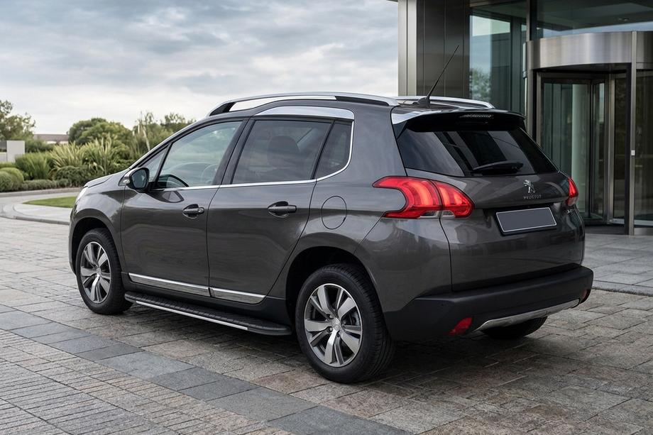 Peugeot 3008 2008-2016 гг. Боковые пороги Bosphorus Grey (2 шт., алюминий) 2014-2016 Image