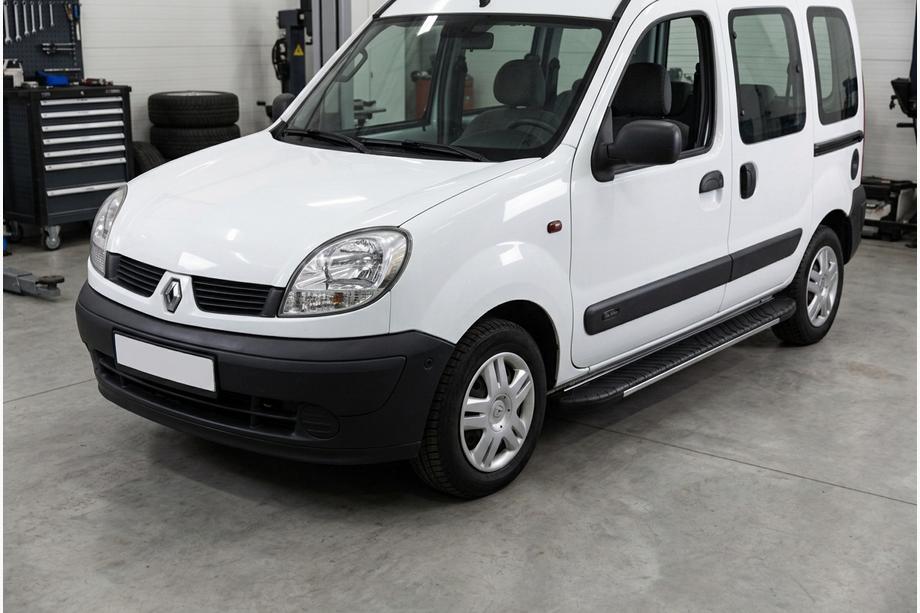 Renault Kangoo 1998-2008 гг. Боковые пороги Bosphorus Grey (2 шт., алюминий) Image