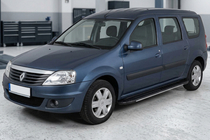 Renault Logan MCV 2005-2013 гг. Боковые пороги Bosphorus Grey (2 шт., алюминий) фото 1