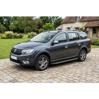Боковые пороги Bosphorus Grey (2 шт., алюминий) Renault Logan MCV 2013-2022 гг. фото 1