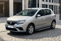 Renault Sandero 2013-2022 гг. Боковые пороги Bosphorus Grey (2 шт., алюминий) фото 1