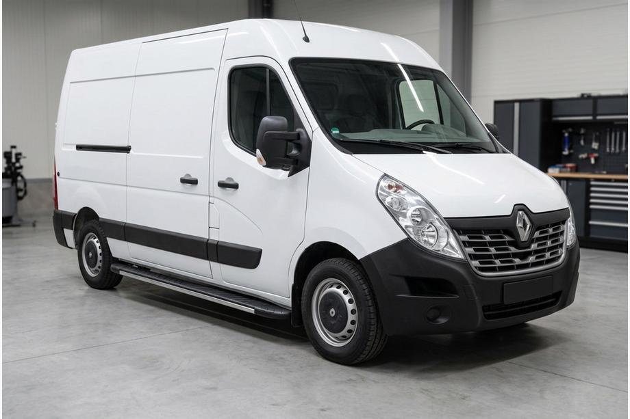 Renault Master 2011-2023 гг. Боковые пороги Bosphorus Grey (2 шт., алюминий) Image