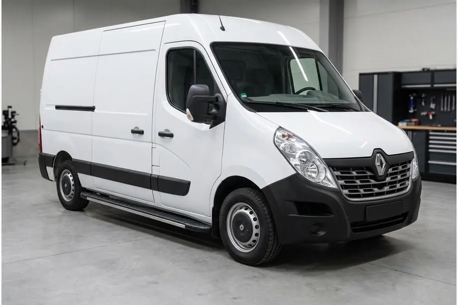 Renault Master 2011-2023 гг. Боковые пороги Bosphorus Grey (2 шт., алюминий) Короткая База Фото 1