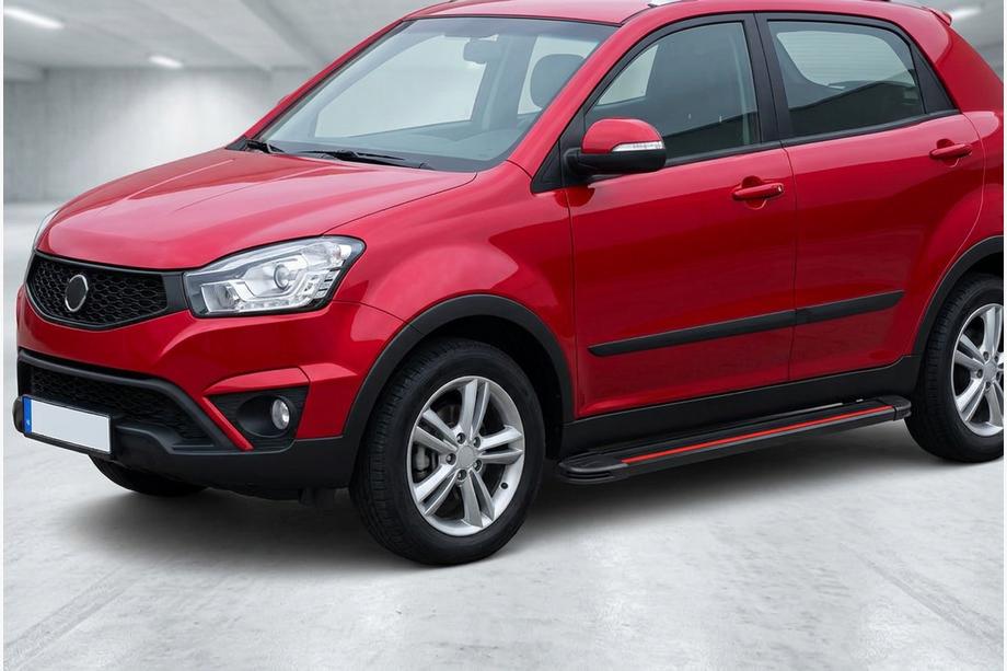 SsangYong Korando 2010-2019 гг. Боковые Подножки Maya Red (2 шт., Алюминий) Фото 1
