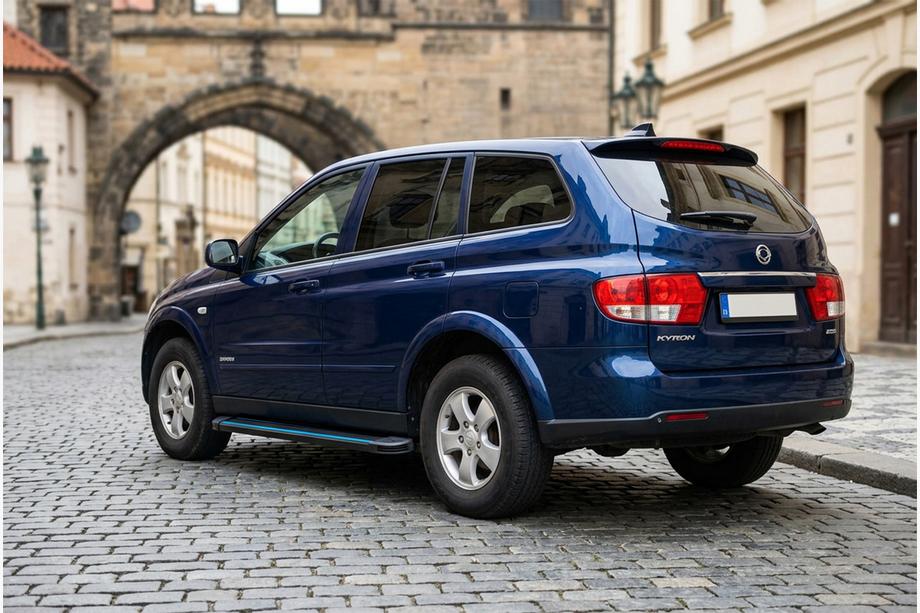 SsangYong Kyron 2005-2014 гг. Боковые Подножки Maya Blue (2 шт., Алюминий) Image