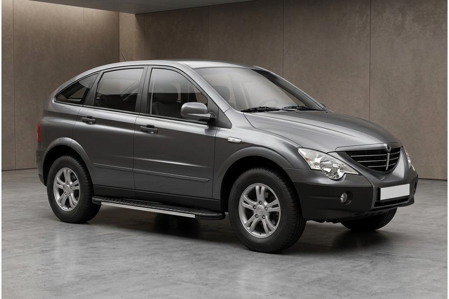 SsangYong Action 2005-2018 гг. Боковые пороги Bosphorus Grey (2 шт., алюминий) Image