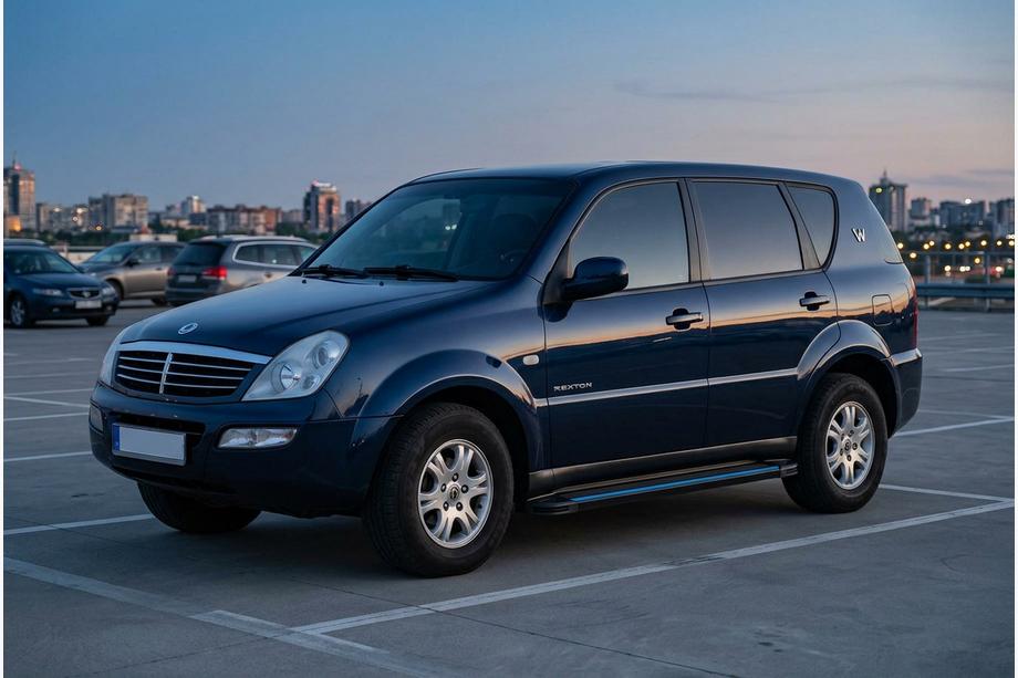 SsangYong Rexton I 2001-2017 гг. Боковые Подножки Maya Blue (2 шт., Алюминий) Фото 1