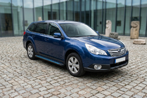 Subaru Outback 2009-2014 гг. Боковые Подножки Maya Blue (2 шт., Алюминий) фото 1