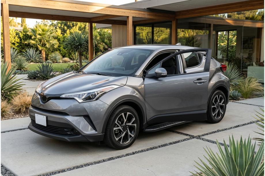 Toyota C-HR 2016-2023 гг. Боковые пороги Bosphorus Black (2 шт., алюминий) Фото 1
