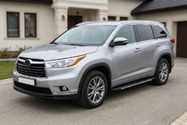 Toyota Highlander 2013-2019 гг. Боковые пороги Bosphorus Grey (2 шт., алюминий) фото 1