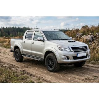Боковые пороги Bosphorus Grey (2 шт., алюминий) Toyota Hilux 2006-2015 гг. фото 1
