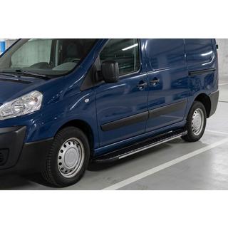 Боковые пороги Bosphorus Grey (2 шт., алюминий) Peugeot Expert 2007-2016 гг. фото 1