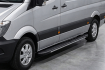 Volkswagen Crafter 2006-2016 гг. Боковые пороги Bosphorus Grey (2 шт., алюминий) фото 1