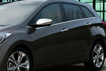 Hyundai Accent 2011-2017 гг. Накладки на зеркала с вырезом под поворотник (2 шт) OmsaLine - Итальянская Нержавейка фото 1