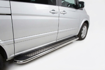 Mercedes Viano 2004-2014 гг. Боковые Подножки Maydos V2 (2 шт., Алюминий) фото 1