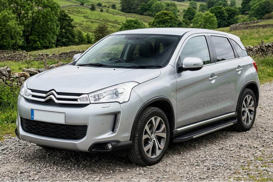 Citroen C-4 Aircross 2012-2017 гг. Боковые пороги Bosphorus Grey (2 шт., алюминий) Image