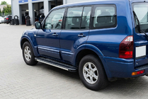 Mitsubishi Pajero Wagon III 1999-2006 гг. Боковые Подножки Maya V1 (2 шт., Алюминий) фото 1